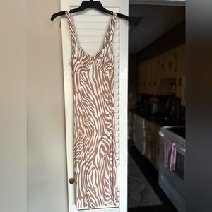 Forever 21 Tan and White Animal Print Dress